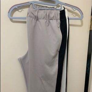 EPTM GRAY/WHITE/BLACK-DOUBLE STRIPE TRACK PANTS